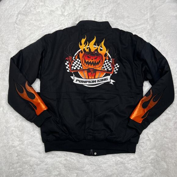 DISNEY THE NIGHTMARE BEFORE CHRISTMAS JACK SKELLINGTON FLAMING RACING JACKET - Picture 4 of 5